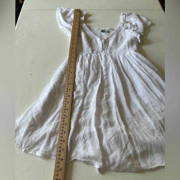 HOLLISTER white short-sleeved V-neck A-line dress Sz XS - Picture 5 of 8